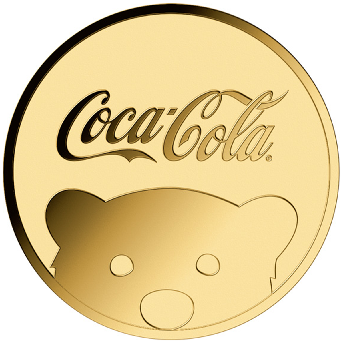 Coca-Cola Bear 999 Fine Gold 1/1000 oz Coin in Card
