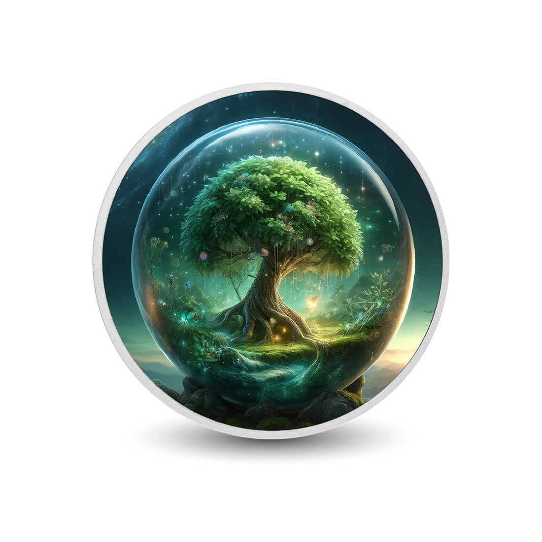 L’équilibre de l’univers - Arbre magique 1oz Pièce colorée en argent