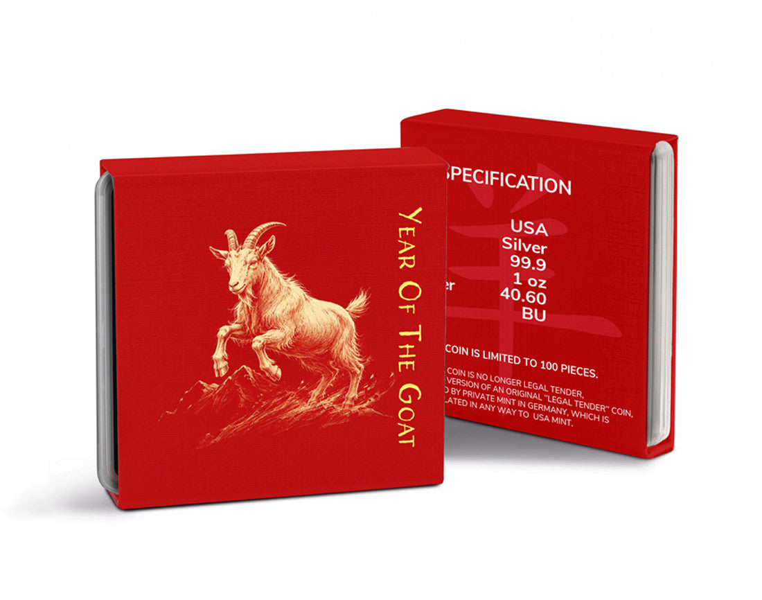 Spring of Blessings 2027 Year of the Goat 1oz 999 Silver BU Colourized