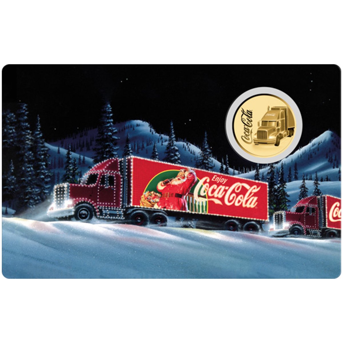 Coca-Cola Truck 999 Fine Gold 1/1000 oz Coin in Card