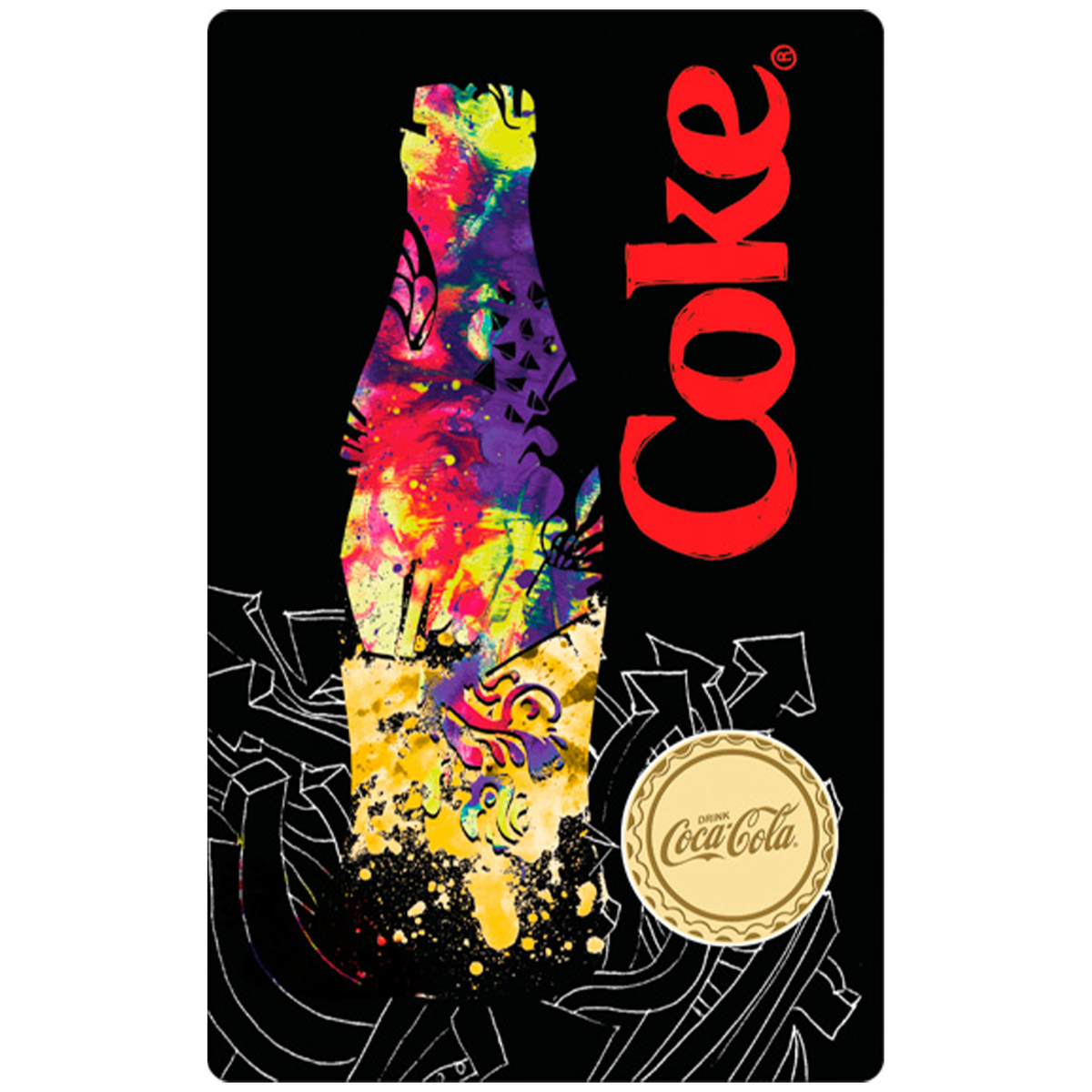 Coca-Cola Pop Art Bottle Cap999 Fine Gold 1/1000 oz Coin in Card