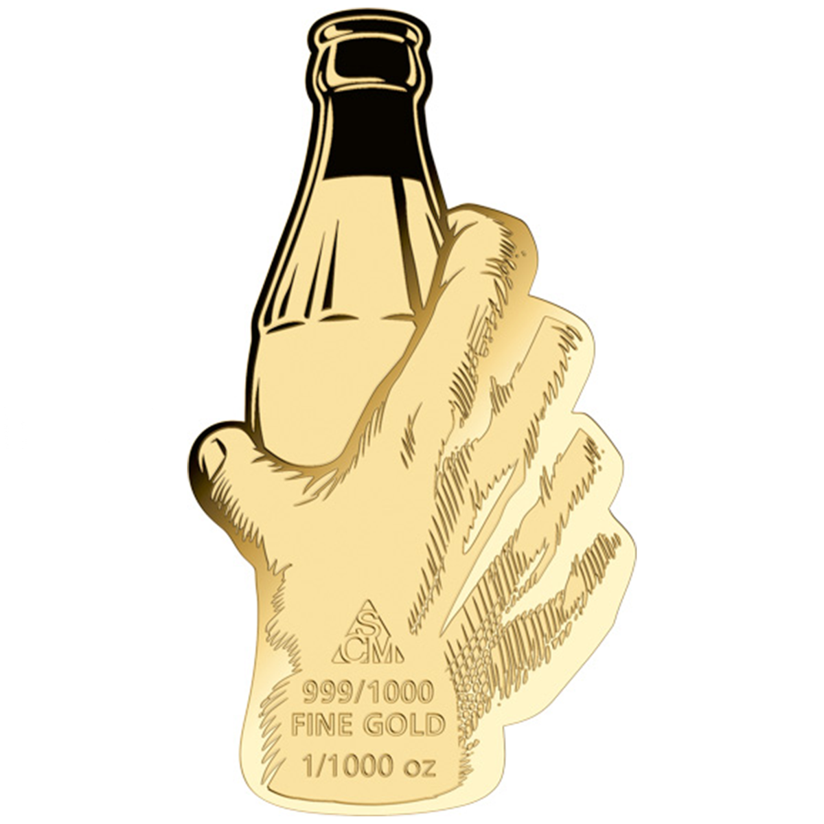 Coca-Cola Pop Art Sparkling 999 Fine Gold 1/1000 oz Coin in Card