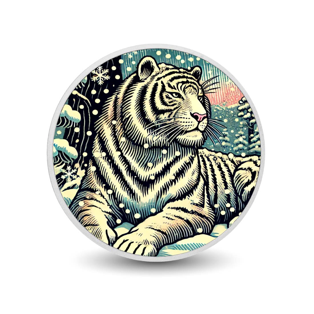 Tigre royal dans un paradis enneigé