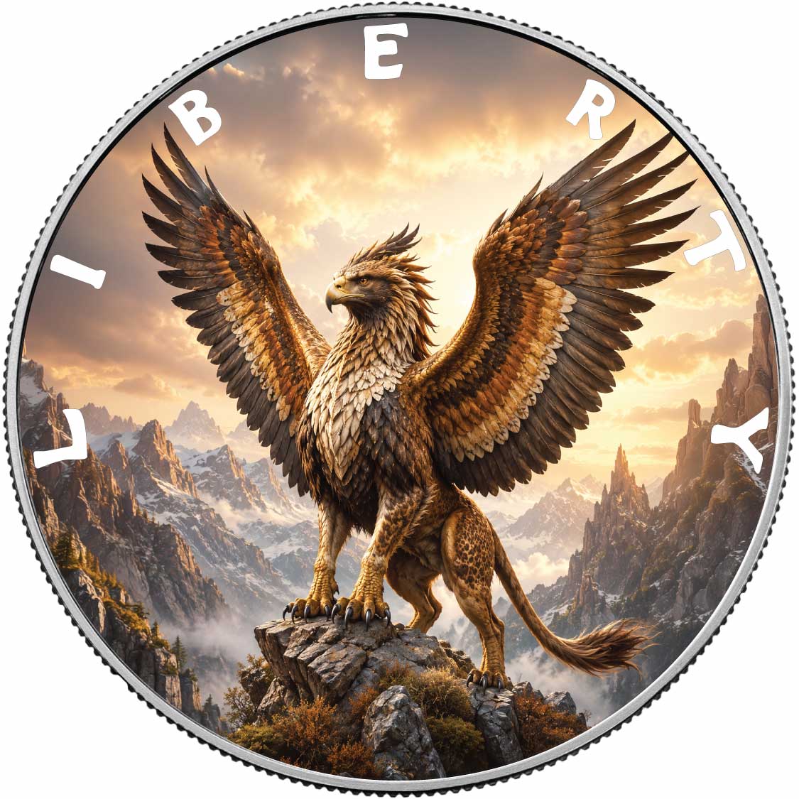 Gryphon King 1oz 999 Silver BU Colourized