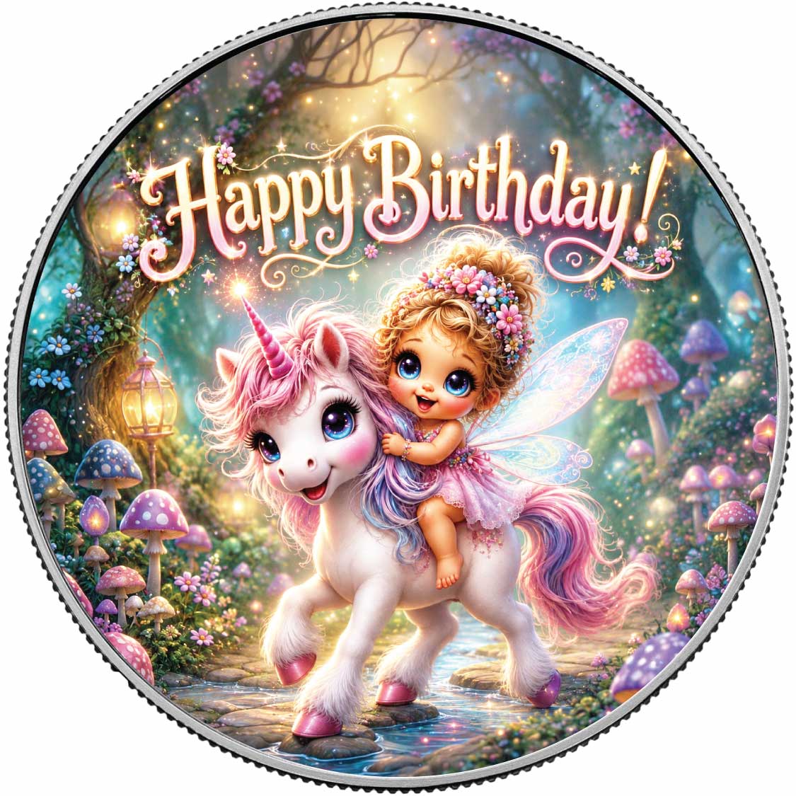 Fairy-Tale Birthday 1oz Fine Silver Coloured Coin