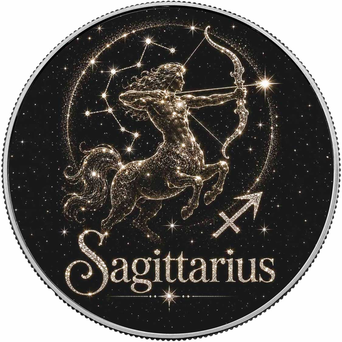 Sagittarius: Born to Explore 1 oz .999 Fine Silver Coin – Colorized BU Finish
