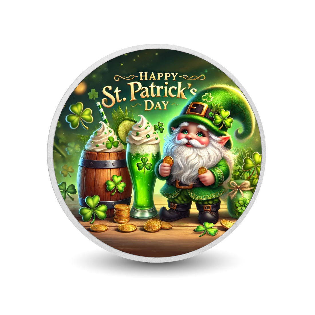 Joyful Leprechaun's St. Patrick's Day Feast 1oz Coloured Coin