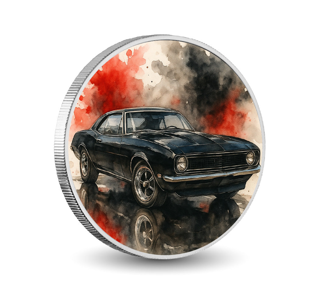 Midnight Muscle Fury in Watercolor 1oz Fine Silver Coloured Coin