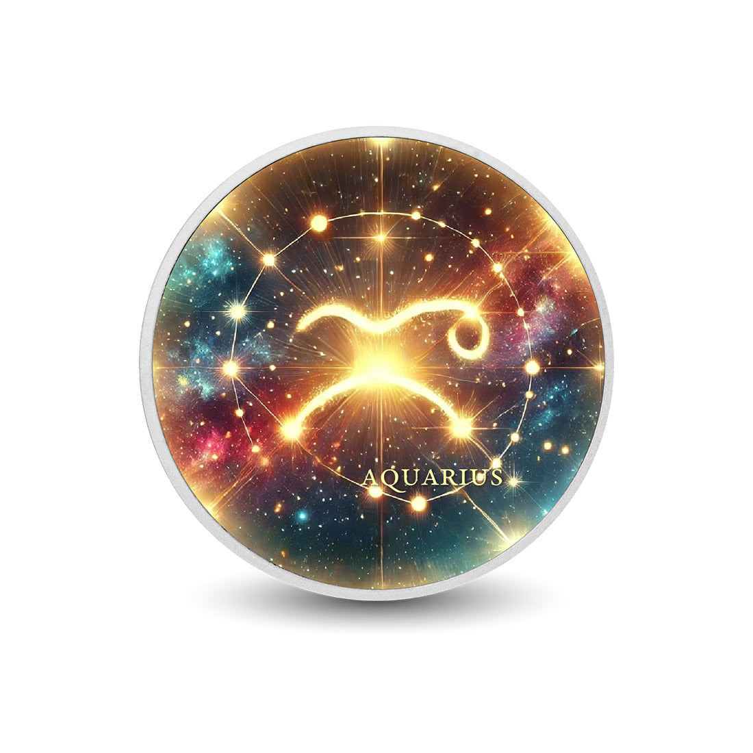 Zodiac Signs - Aquarius 1oz Silver Coloured Coin
