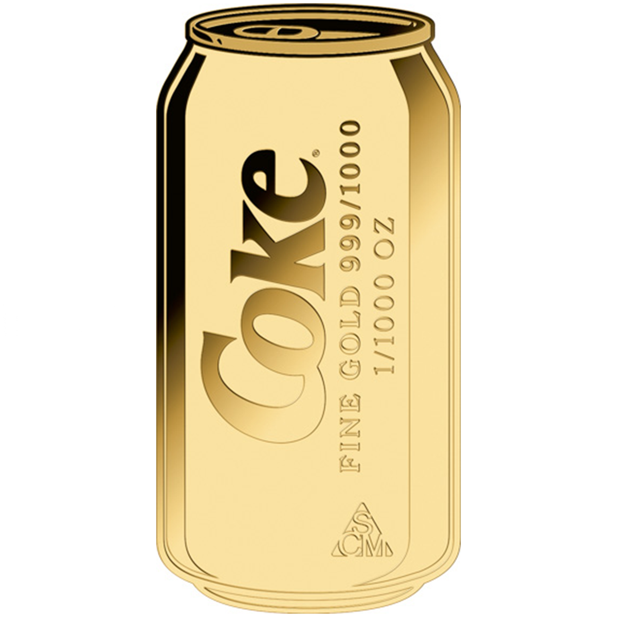 Coca-Cola Can 999 Fine Gold 1/1000 oz Coin in Card
