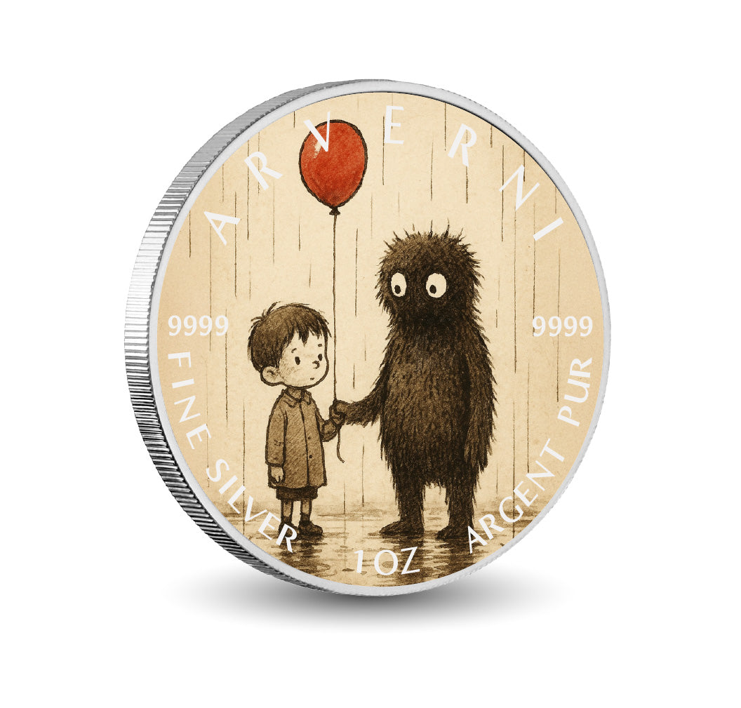 Pièce de monnaie de 1 oz en argent fin coloré « Le cadeau : murmures de bonté »