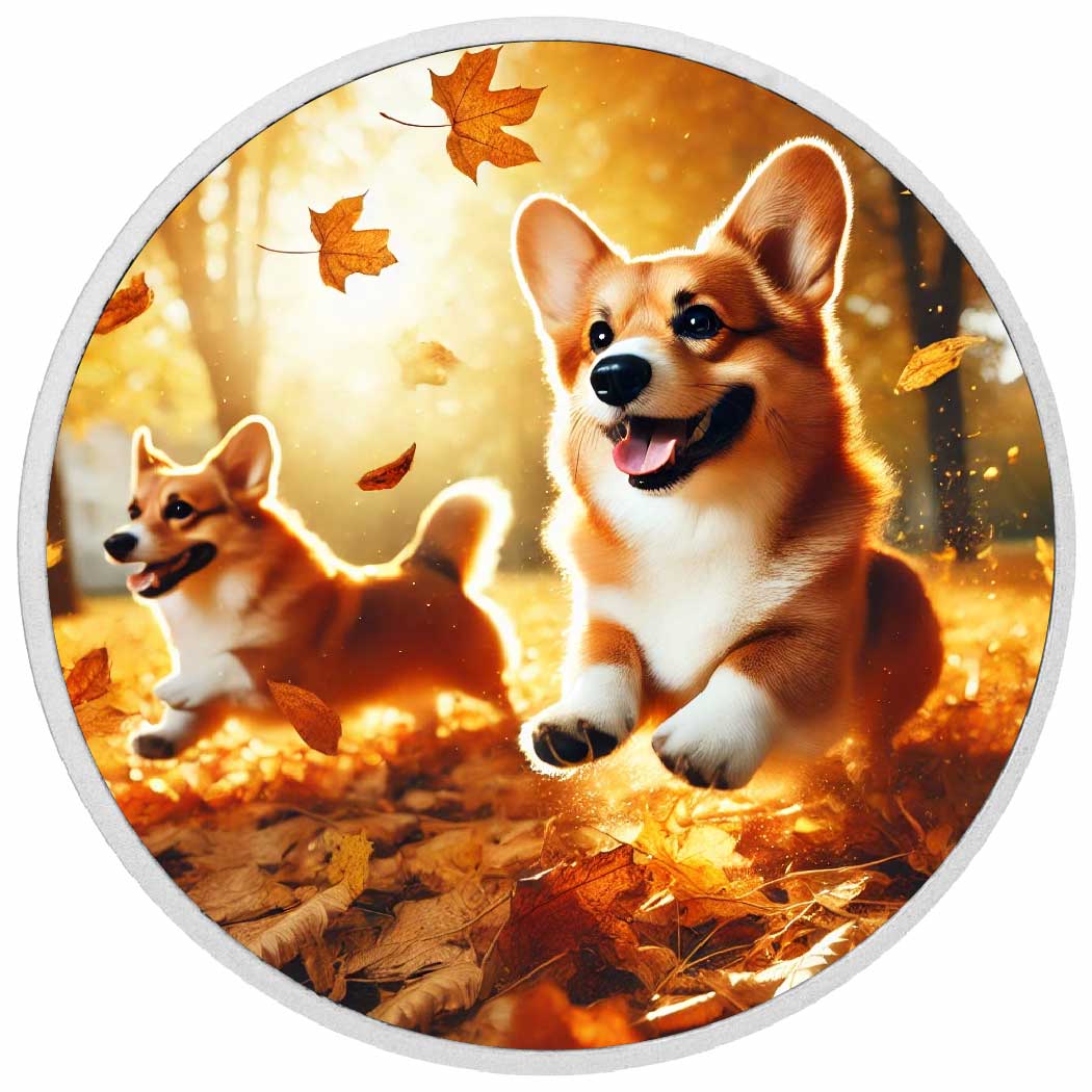 Queues d’automne : la joie dans les feuilles, pièce de 1oz
