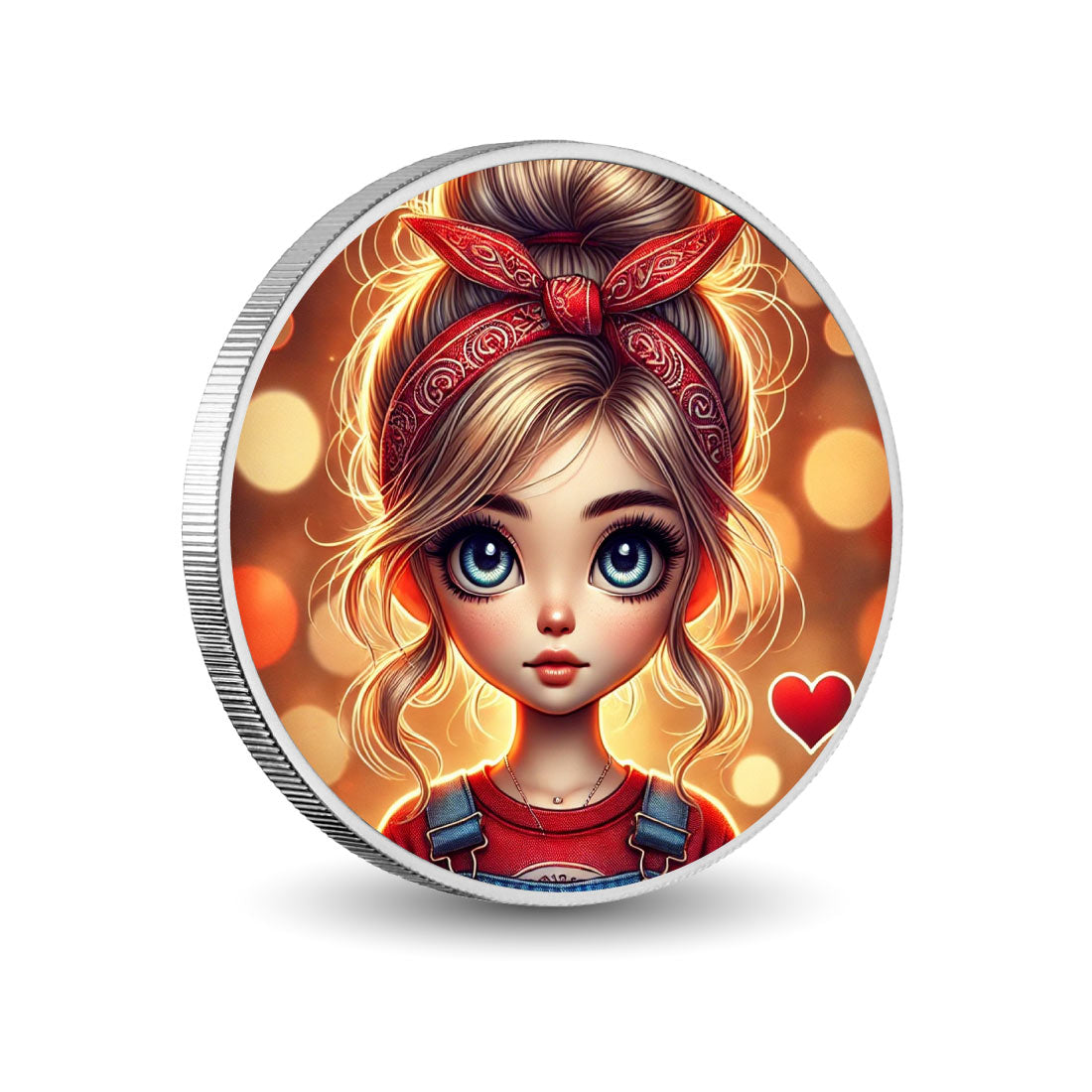 Fille au bandana et au regard pétillant 1oz Pièce colorée en argent