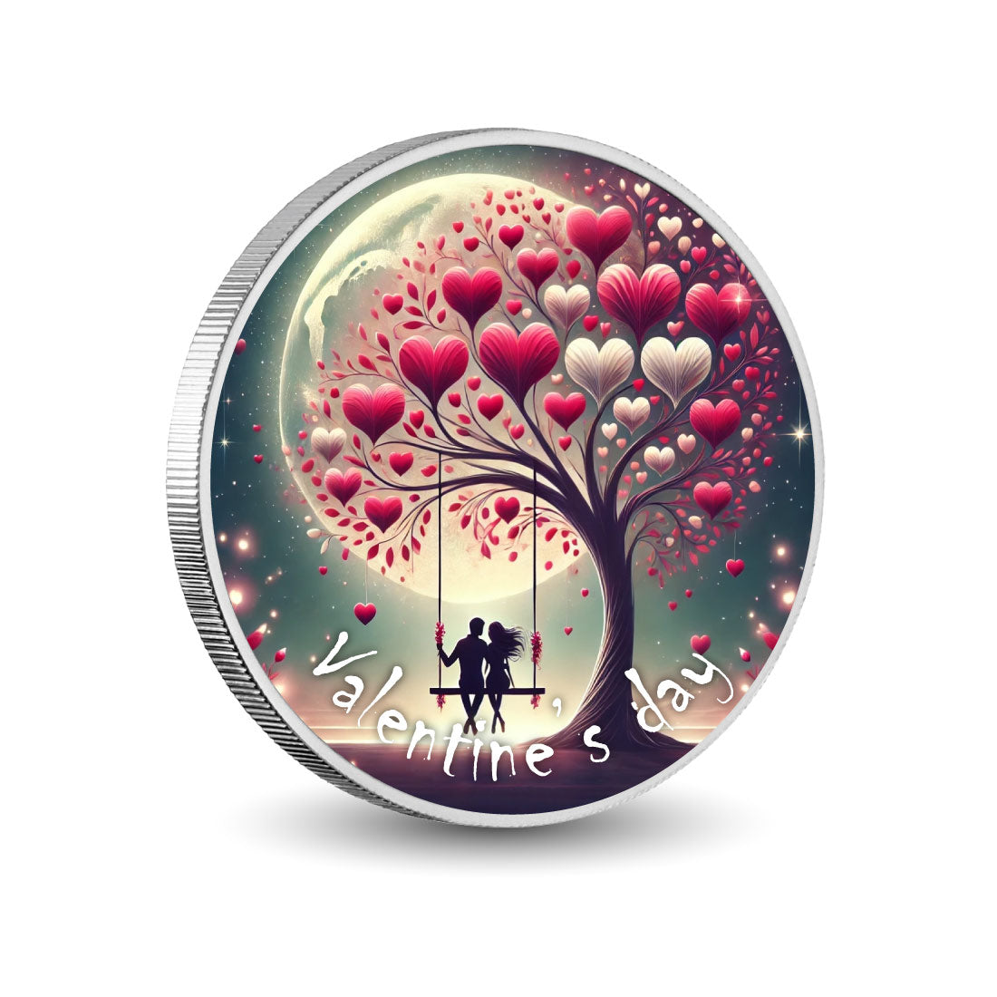 Cordes du cœur au clair de lune, pièce colorée de 1oz