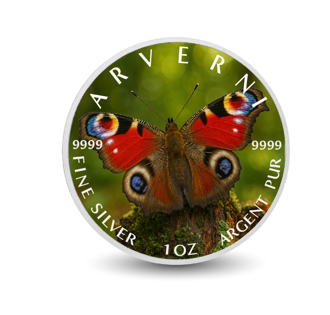Pièce de monnaie de 1 oz en argent coloré « Les yeux de la forêt »