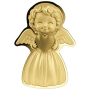 Ángel de la guarda, moneda de oro fino 999 de 1/1000 oz en caja