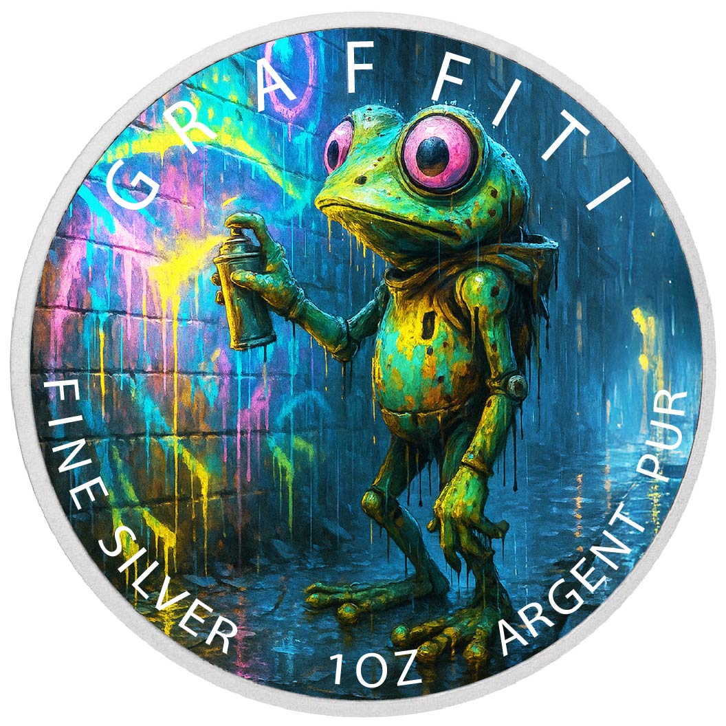 2026 Australia 1oz 9999 Silver BU Neon Hopper The Wall Tagger Colourized - Arverni Mint