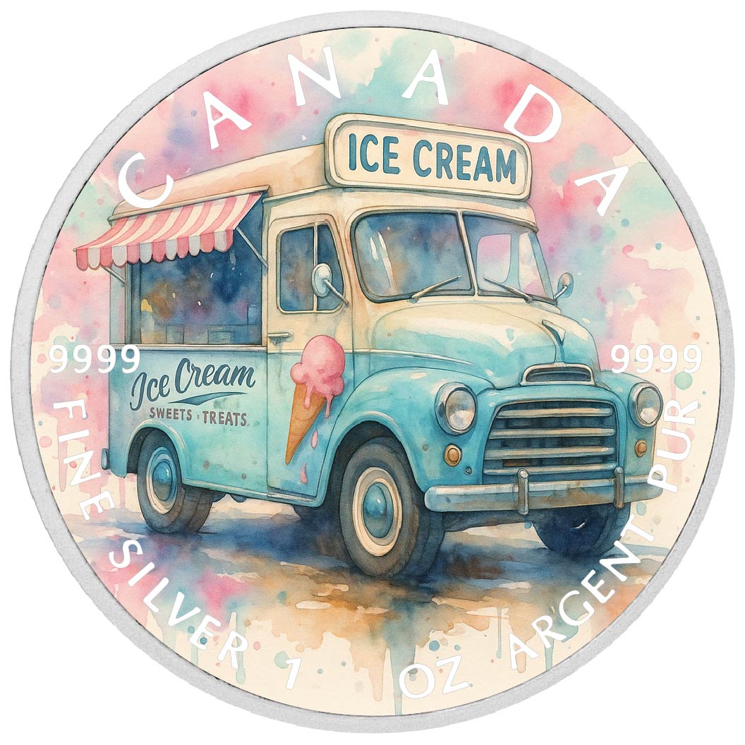 2026 Canada 1oz 9999 Silver BU Sweet Rides Scoops of the Past Colourized