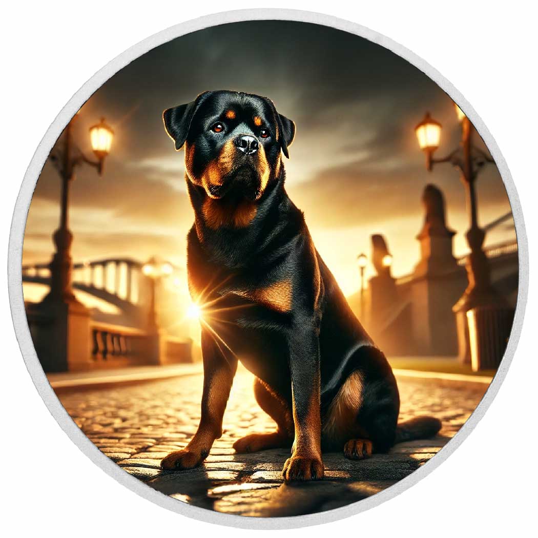 Guardian of the Bridge: Rottweiler's Golden Vigil 1oz Coin
