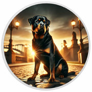 Guardian of the Bridge: Rottweiler's Golden Vigil 1oz Coin