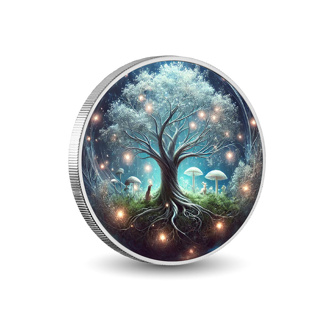 Arbre lumineux 1oz Pièce colorée en argent