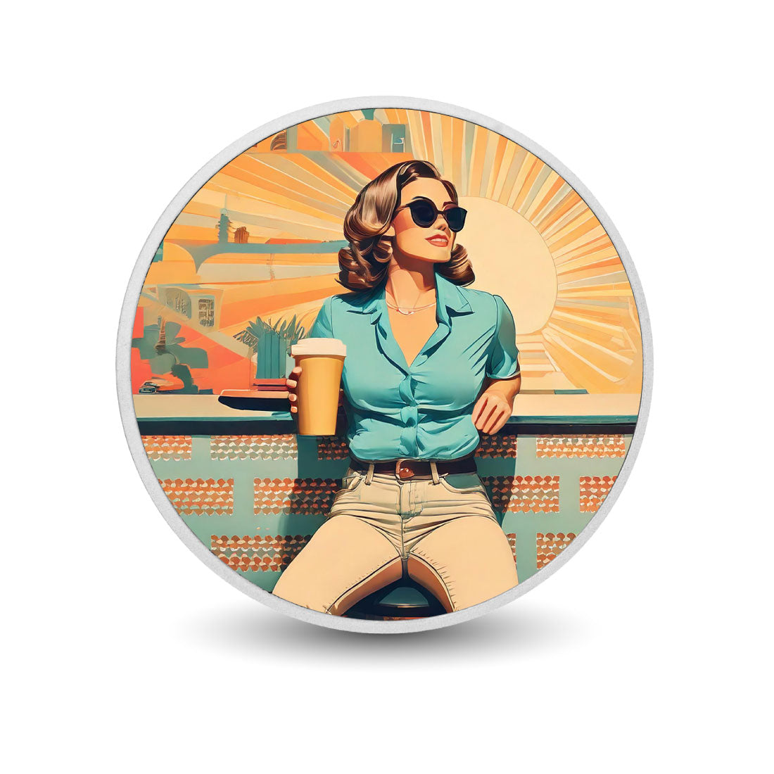Sunset Sips:  Retro Sunshine Café 1oz Coloured BU
