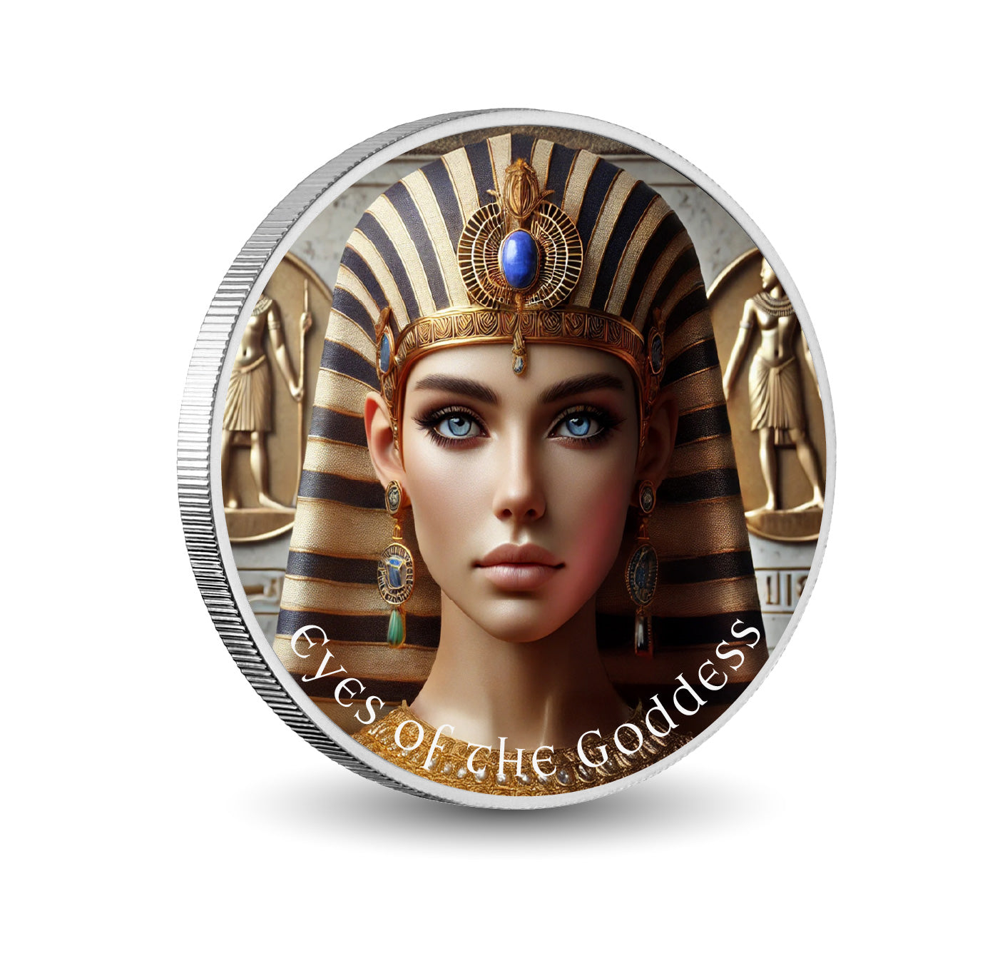 Les yeux de la déesse : la lumière de Maât Argent coloré 1oz