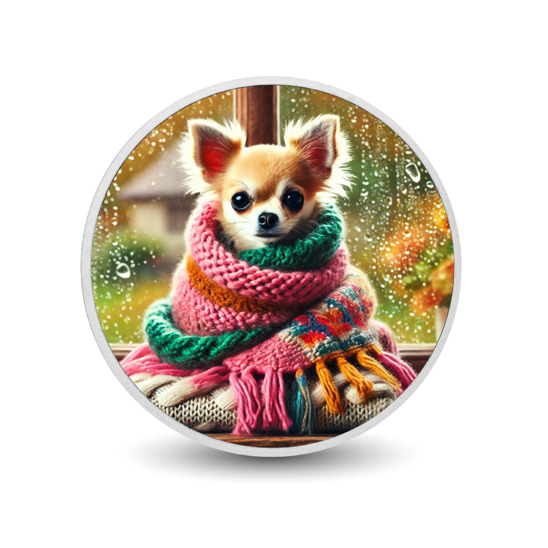 Compagnon douillet : le chihuahua enveloppé de chaleur, pièce de 1oz