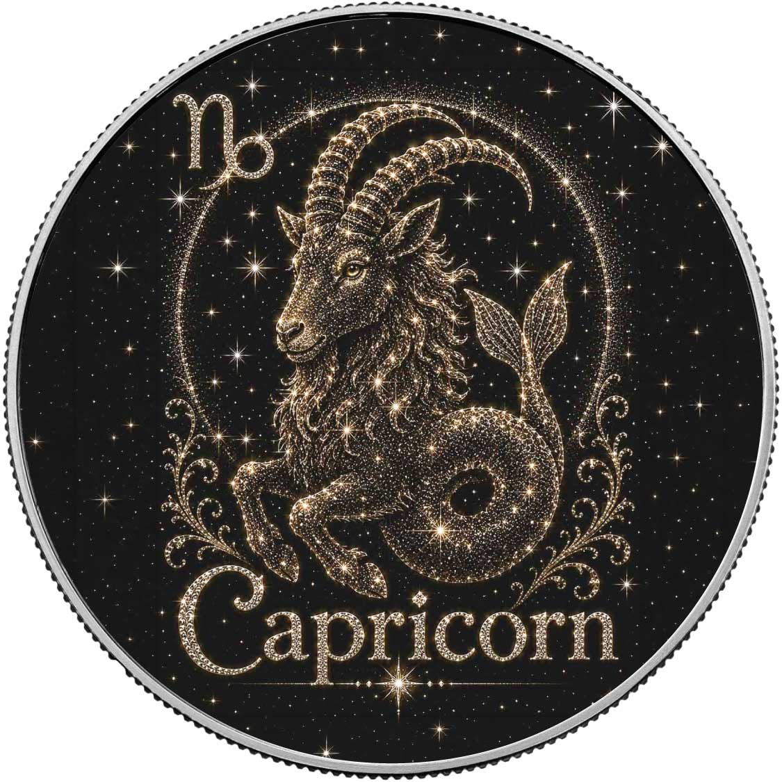 Capricorn: Born to Succeed 1 oz .999 Fine Silver Coin – Colorized BU Finish