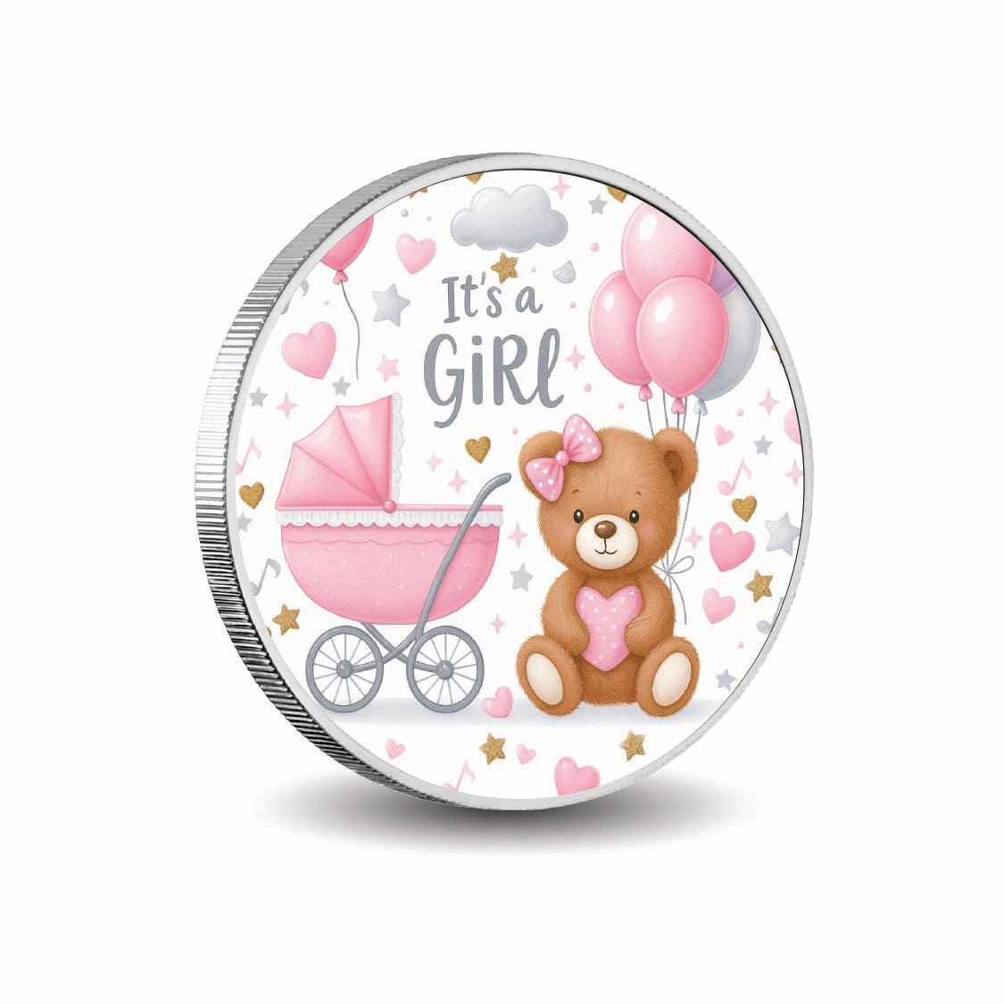 Baby Joy Welcome Little Princess 1oz Fine Silver Coloured Coin