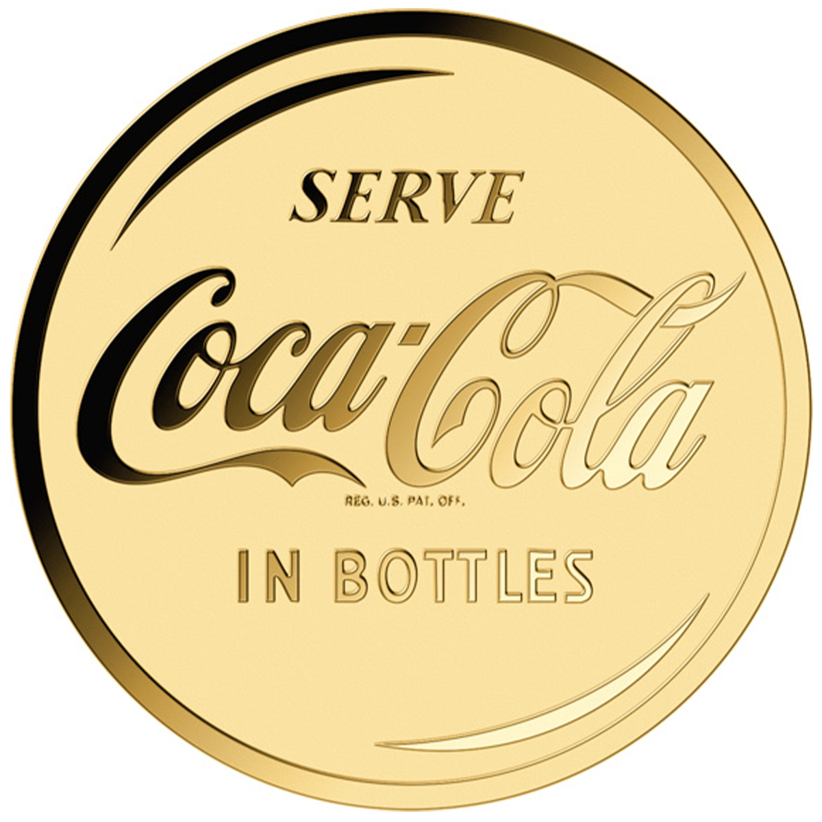 Coca-Cola Vintage Refreshment 999 Fine Gold 1/1000 oz Coin in Card