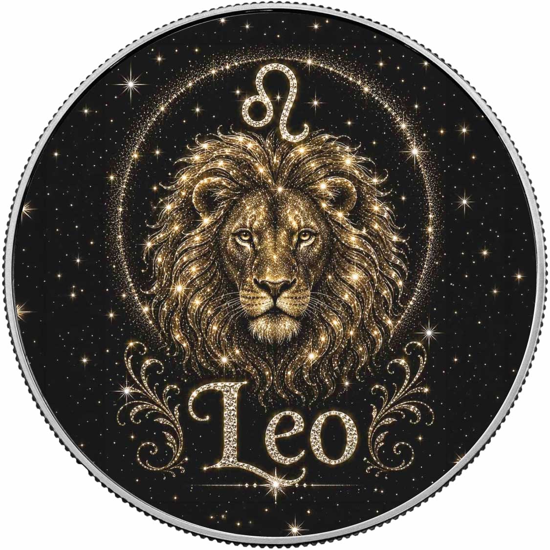 Leo: Starborn Leader 1 oz .999 Fine Silver Coin – Colorized BU Finish