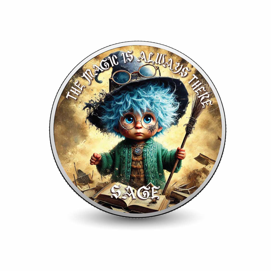 Sage the Spellbound Scholar 2026 1oz 999 Silver BU Colourized