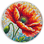 Radiant Poppy Mosaic 1oz Silver Coloured Coin