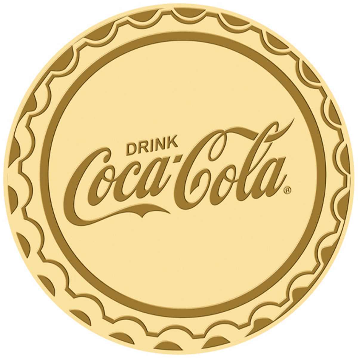 Coca-Cola Pop Art Bottle Cap999 Fine Gold 1/1000 oz Coin in Card