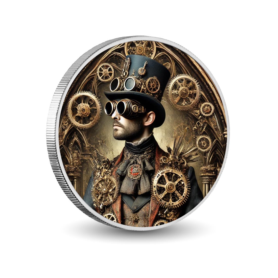 Master of Gears: The Steampunk Visionar 1oz Silver Coin
