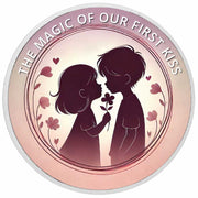 The Magic of First Kiss: Blossoming Affection 1oz Silver Coloured Coin
