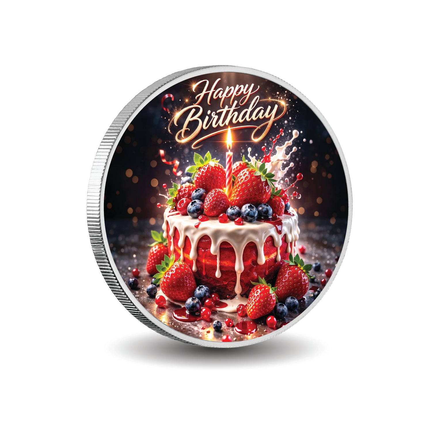 Sweet Candle Wishes 1oz Fine Silver Coloured Coin