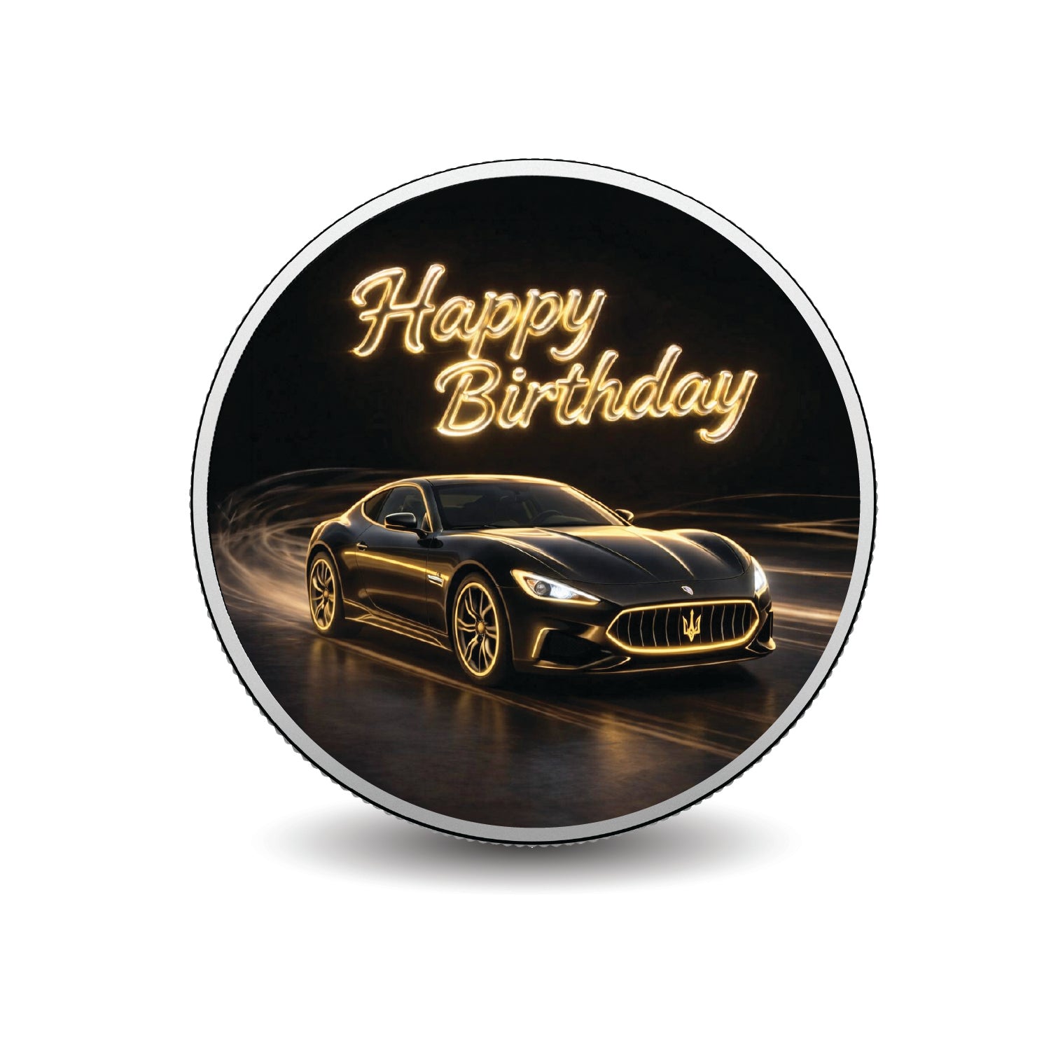 Birthday in Gold 1oz Fine Silver Coloured Coin