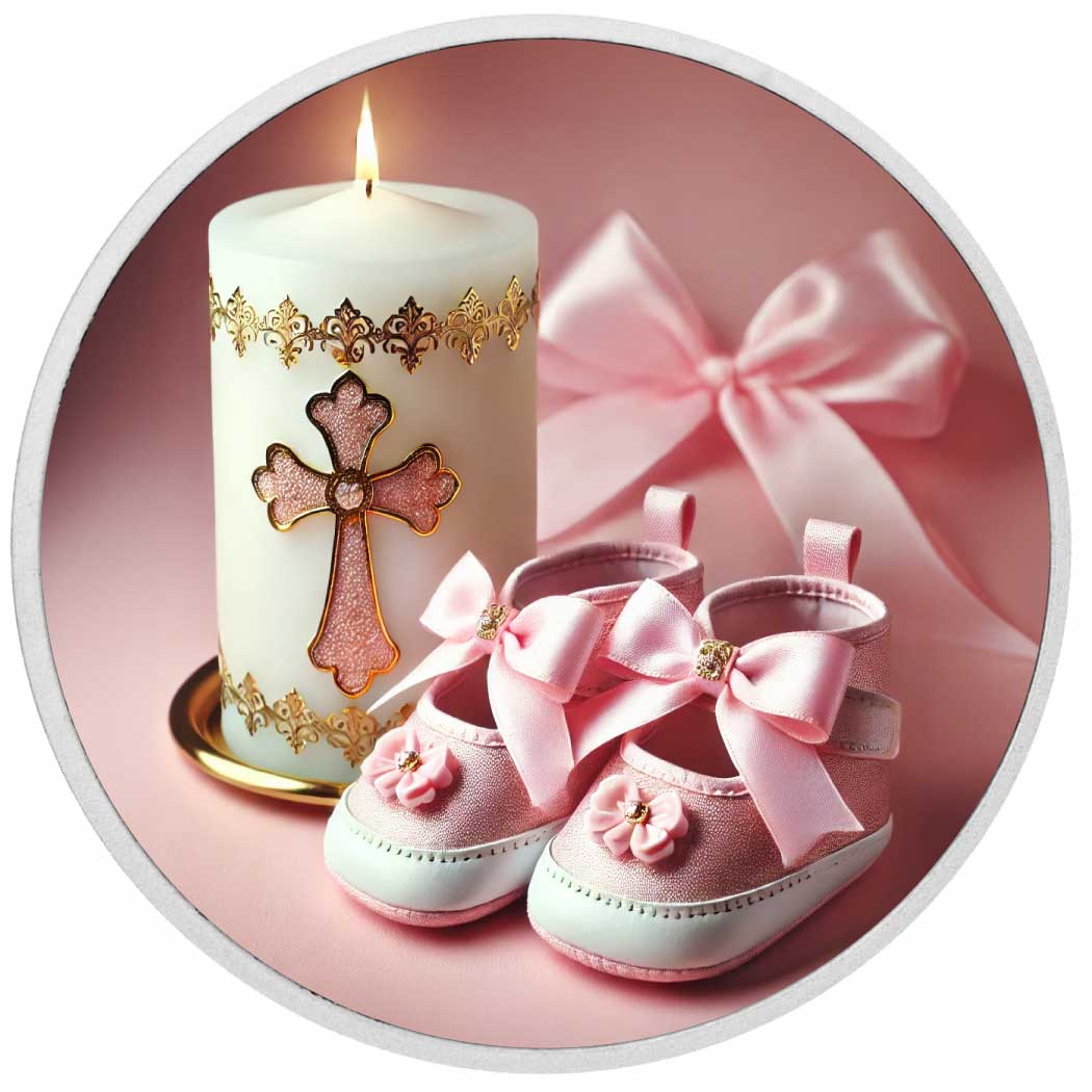 Baptême d’une petite fille, pièce colorisée de 1oz en argent