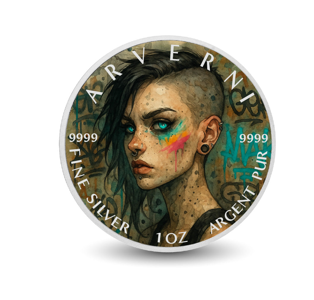 Neon Reign The Graffiti Phantom 1oz Fine Silver Coloured Coin