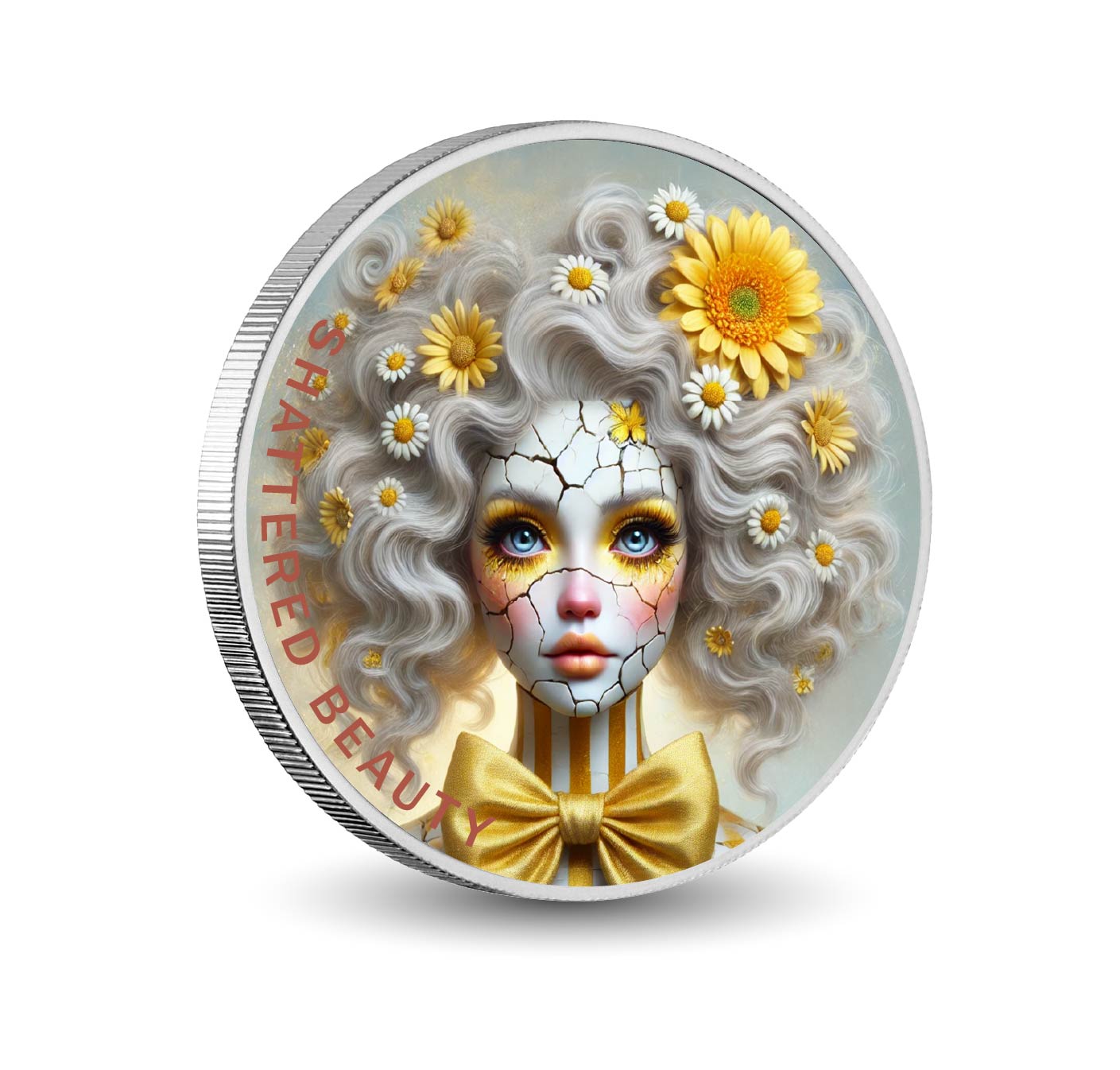 Beauté brisée : silence doré Argent coloré 1oz