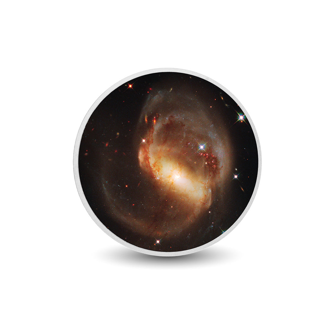 Collision galactique : la danse chaotique de NGC 7319, pièce colorée en argent de 1oz