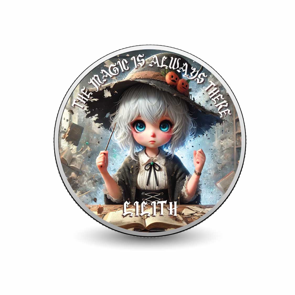 Lilith the Enchanted Pumpkin Witch 1oz Silver Coloured Coin