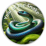 Année du Serpent - Lueur sereine de la forêt, pièce en argent de 1oz