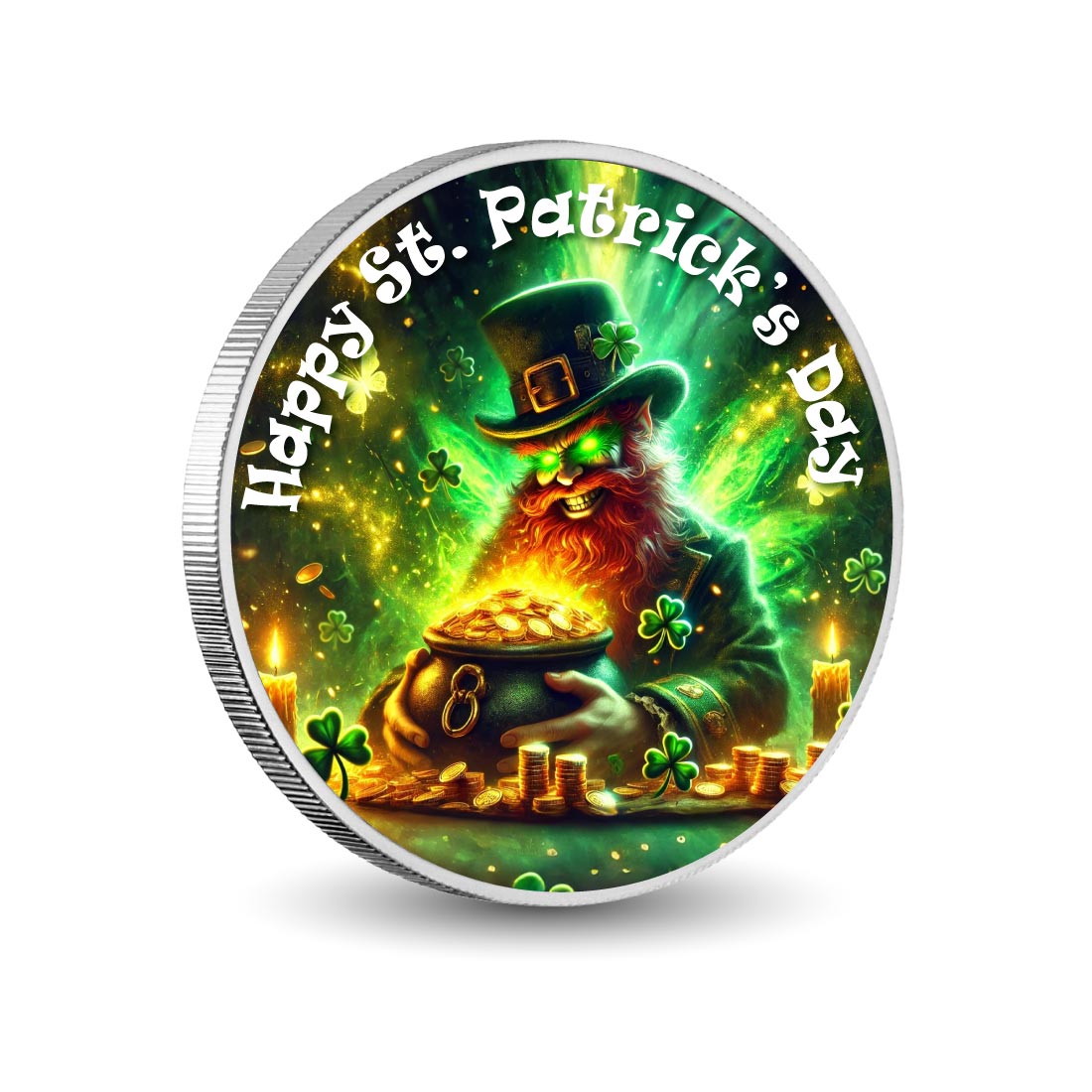 Trésor lumineux du lutin enchanté, pièce colorée de 1oz