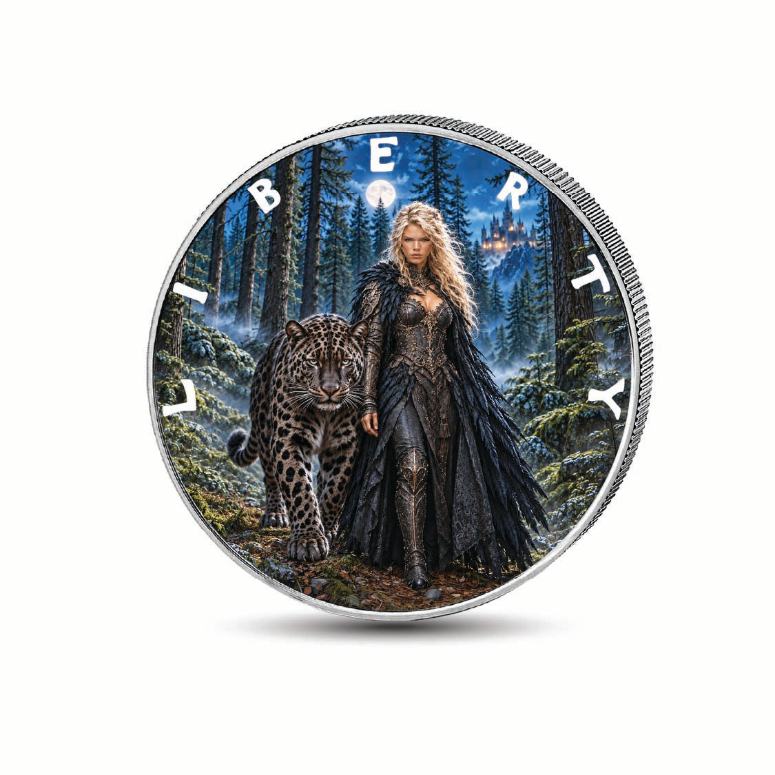 Queen of the Moonlit Wilds 1oz .999 Fine Silver Coin – Colorized BU Finish