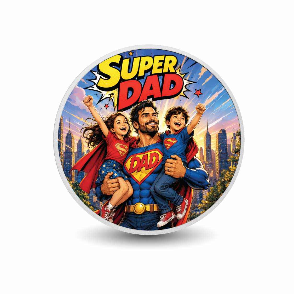 Super Dad: Everyday Hero 2026 1oz 999 Silver BU Colourized