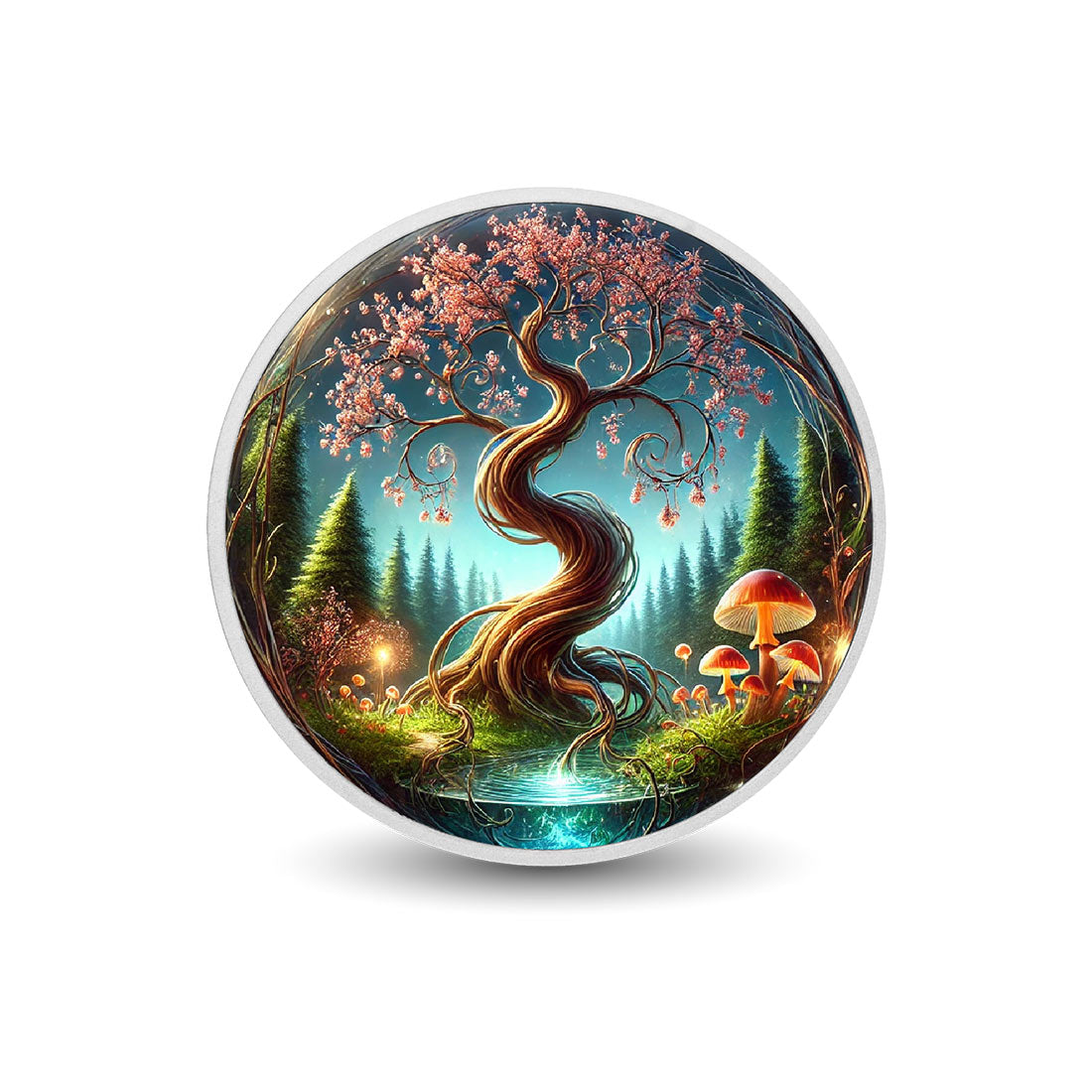 Pièce colorée en argent de 1 oz « Arbre tortueux »