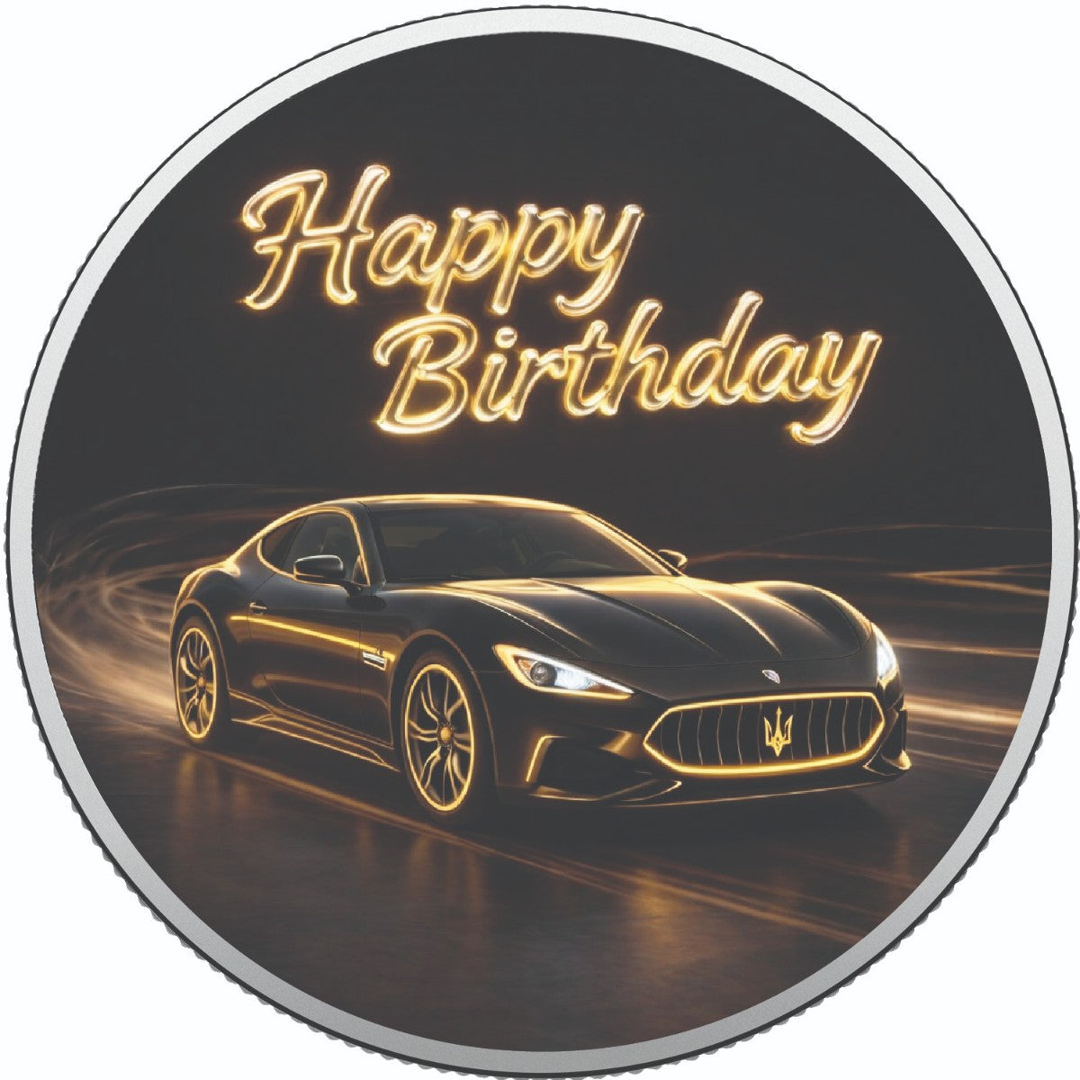 Birthday in Gold 1oz Fine Silver Coloured Coin